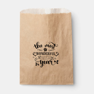 MOST WONDERFUL TIME Christmas Holiday Favour Treat Favour Bags