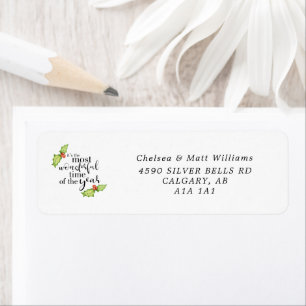 Most Wonderful Time Christmas Quote Lettering