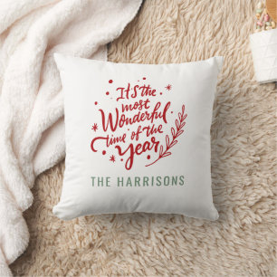 Most Wonderful Time Festive Christmas Family Cushion