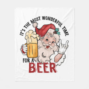 Most Wonderful Time for a Beer Fleece Blanket