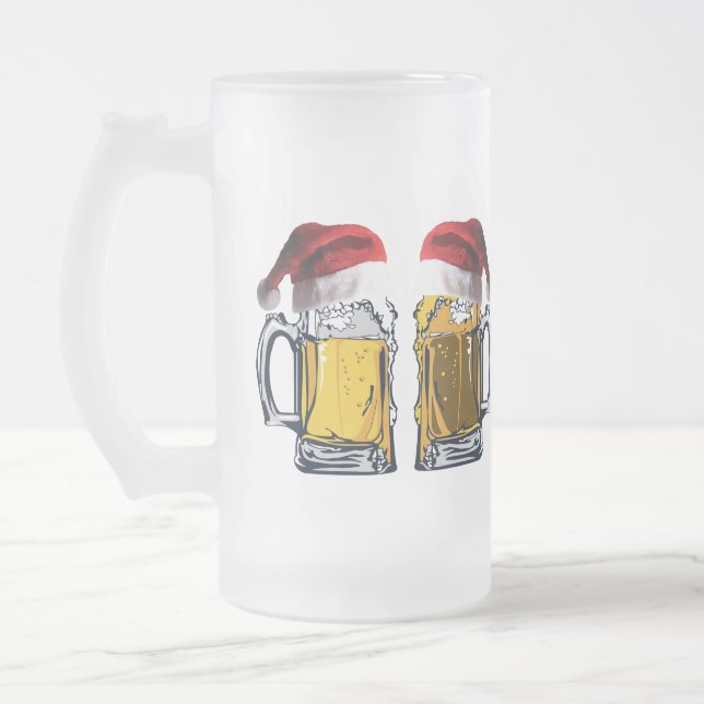 Most Wonderful Time for a Beer Frosted Glass Beer Mug (Left)