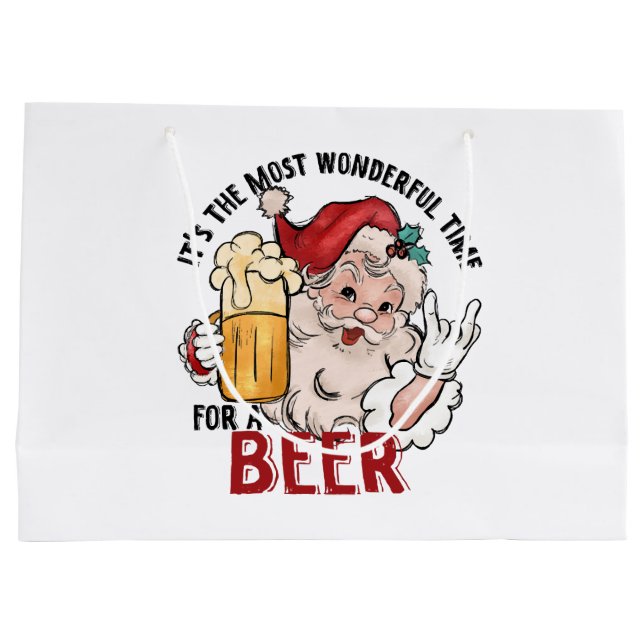 Most Wonderful Time for a Beer Large Gift Bag (Back)