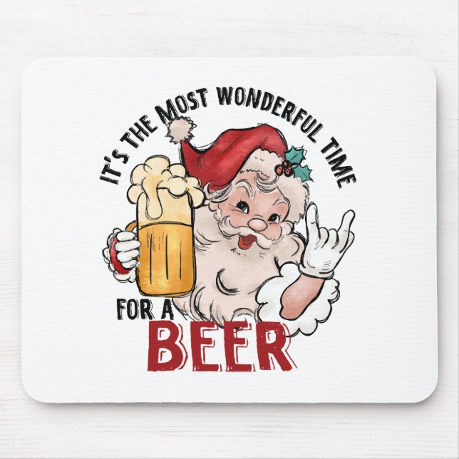 Most Wonderful Time for a Beer Mouse Mat (Front)