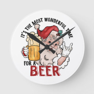 Most Wonderful Time for a Beer Round Clock