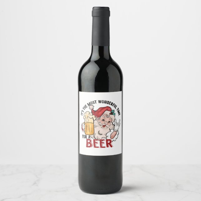 Most Wonderful Time for a Beer Wine Label (Front)