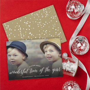 Most Wonderful Time Modern Holiday Photo Card