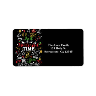 Most Wonderful Time of the Year Christmas Card Label