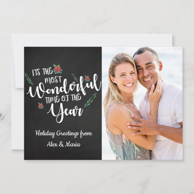 most wonderful time Of The Year  Christmas Photo Holiday Card (Front)