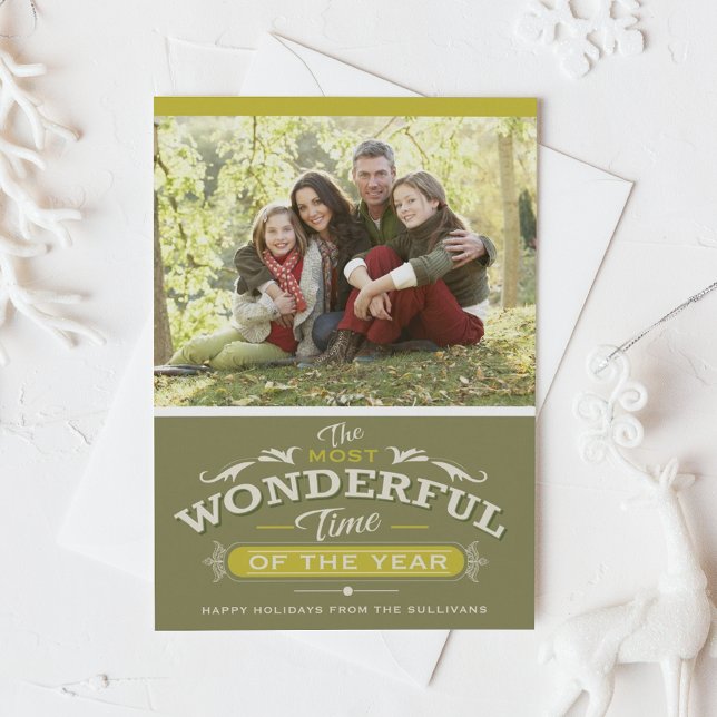 Most Wonderful Time of the Year Christmas Photo Holiday Card (Creator Uploaded)