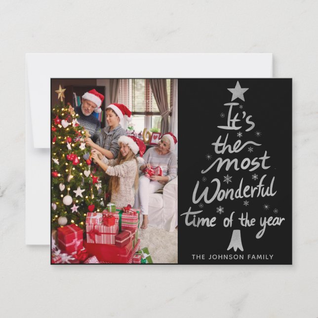 Most wonderful time Of The Year Christmas Photo Holiday Card (Front)
