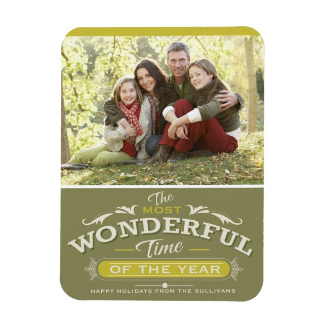 Most Wonderful Time of the Year Christmas Photo Magnet (Vertical)