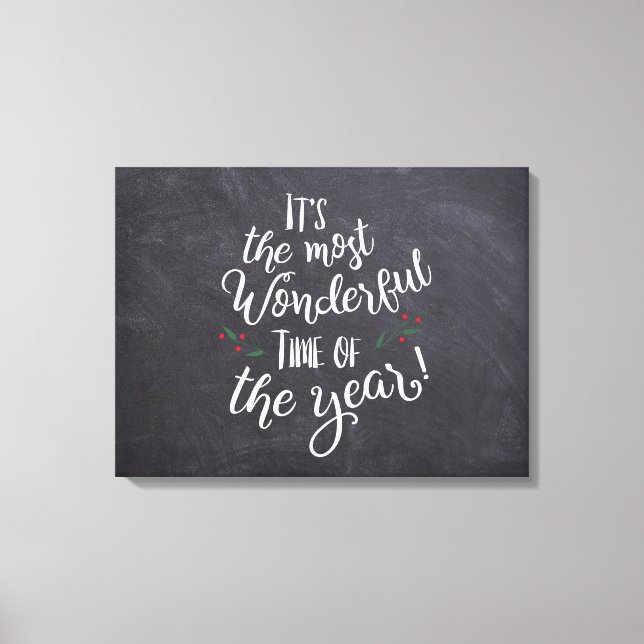 Most Wonderful Time of the Year Christmas quote Canvas Print (Front)