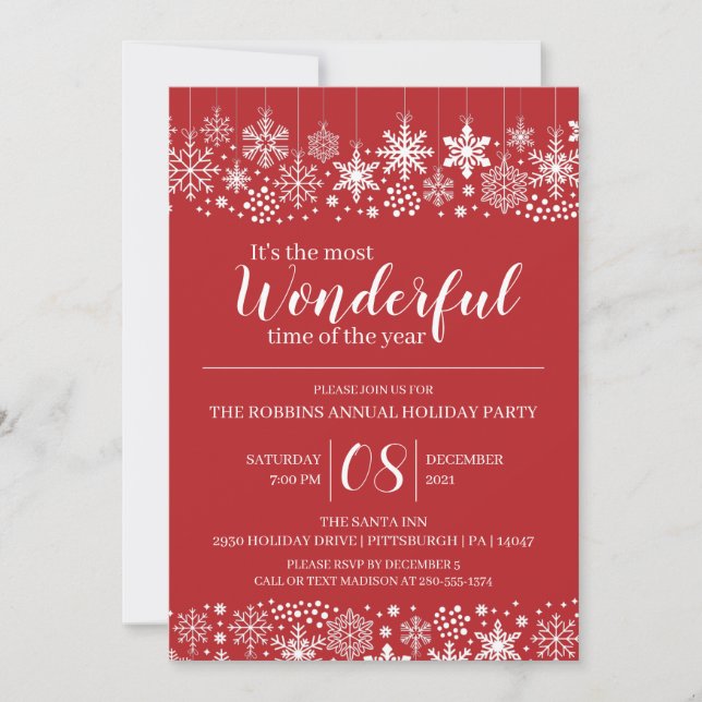 Most Wonderful Time of the Year Holiday Party Invitation (Front)