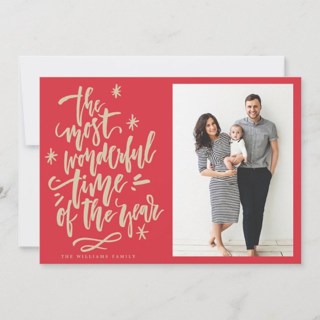 Most Wonderful Time of Year Holiday Photo Card (Front)