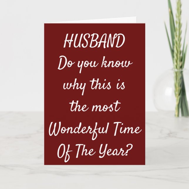 MOST WONDERFUL TIME OF YEAR *HUSBAND* HOLIDAY CARD (Front)