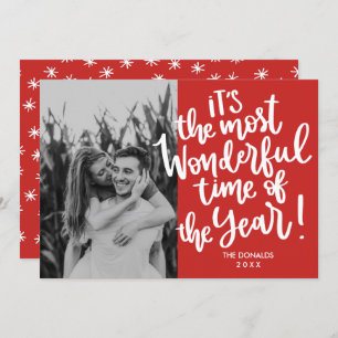 Most Wonderful time of Year RED HOLIDAY Photo Invitation