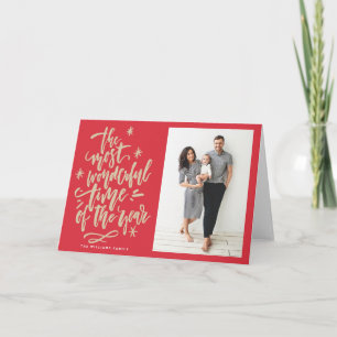 Most Wonderful Time of Year Red Photo Card