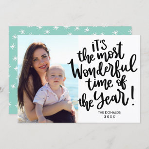 Most Wonderful time of Year White HOLIDAY Photo Invitation