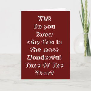 MOST WONDERFUL TIME OF YEAR **WIFE** HOLIDAY CARD