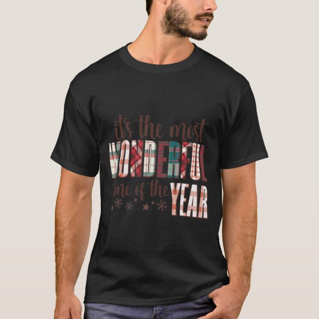 Most Wonderful Time Plaid T-Shirt (Front)