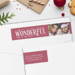 Most wonderful time with photo return address wrap around label<br><div class="desc">Spread joy this season with these personalised Christmas return address labels! Add one of your favourite festive photos beside the caption "It's the most wonderful time of the year" and embrace the holiday spirit.</div>