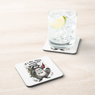 Most Wonderful Wine of the Year Racoon  Coaster