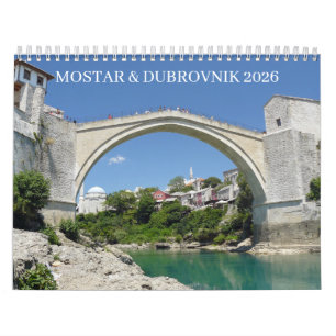 Mostar and Dubrovnik 2026 calendar