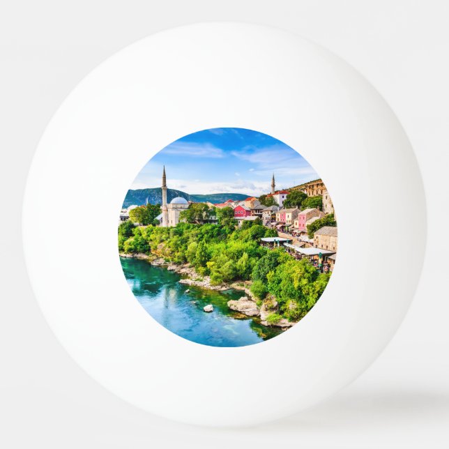 Mostar Bosnia and Herzegovina Ping Pong Ball (Front)
