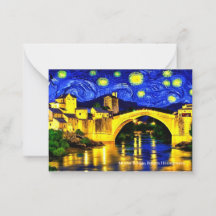Mostar Bridge, Bosnia on an Eid Mubarak Card