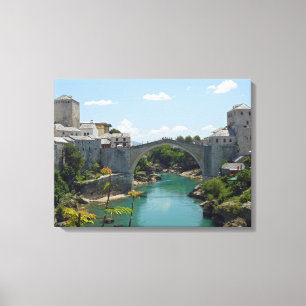 Mostar Old Bridge view canvas print