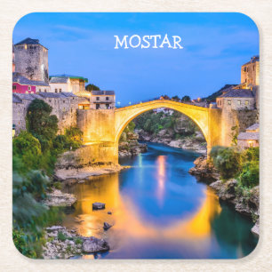 Mostar Square Paper Coaster