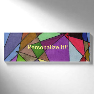 "Mostly Acutes" triangles in multiple colours Name Tag