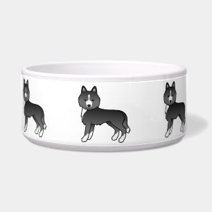 Mostly Black Siberian Husky Cute Cartoon Dogs