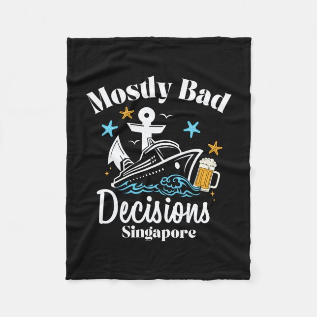Mostly D Decisions Singapore Spring Break  Fleece Blanket (Front)