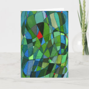 "Mostly Greens" Abstract Design Greeting Card