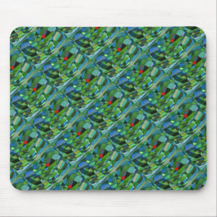 "Mostly Greens" Abstract Design Mousepad