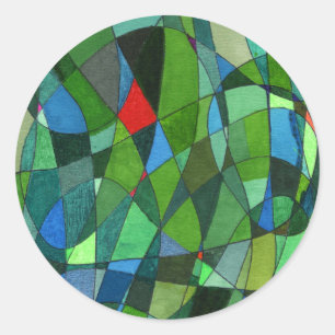 "Mostly Greens" Abstract Design Sticker