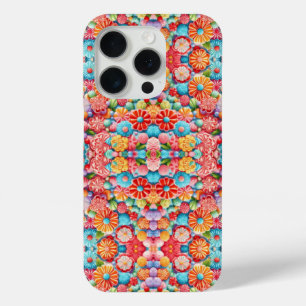 Mostly pink floral pattern design iPhone 15 pro case
