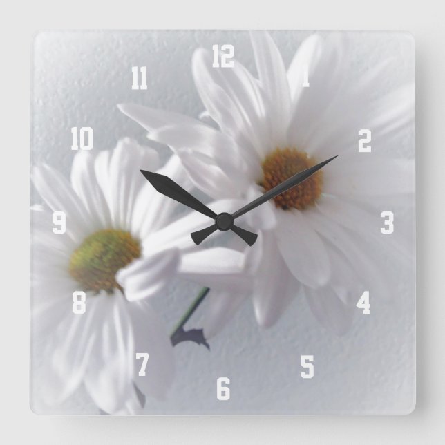 Mostly White Square Wall Clock (Front)