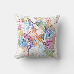 Mosul Iraq City Map Cushion