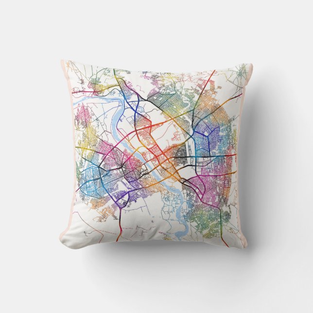 Mosul Iraq City Map Cushion (Front)