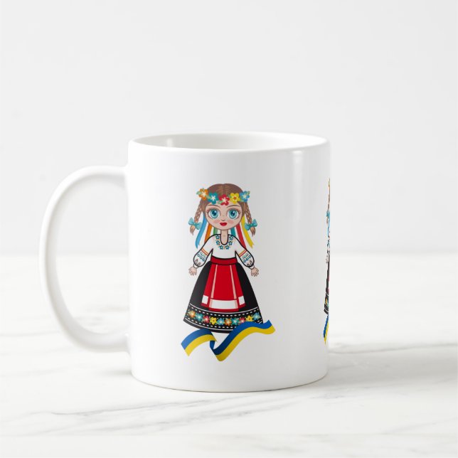 Motanka, Ukrainian Folk Doll, Victory Ukraine Coffee Mug (Left)