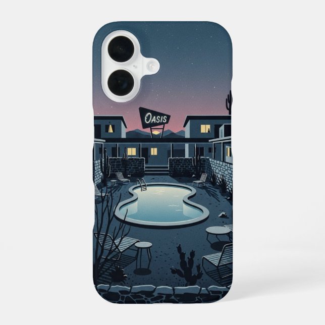 Motel at Dusk iPhone 16 Case (Back)