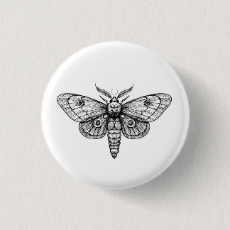 Moth  3 cm round badge
