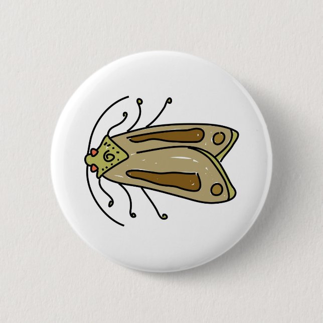 moth 6 cm round badge (Front)