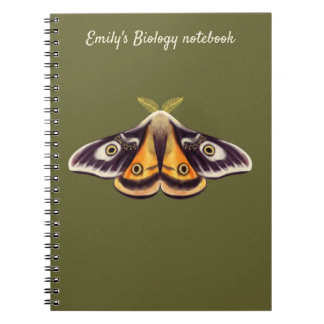 Moth Biology Insect Art Goblincore Saturnia Green Notebook