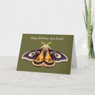 Moth Birthday Insect Art Goblincore Witchy Green Card