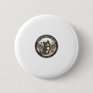 Moth Butterfly Cat POD Vector Art - Moth Butterfly 6 Cm Round Badge