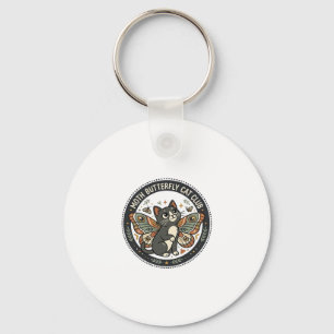 Moth Butterfly Cat POD Vector Art - Moth Butterfly Key Ring