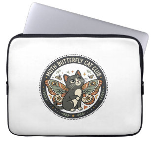 Moth Butterfly Cat POD Vector Art - Moth Butterfly Laptop Sleeve